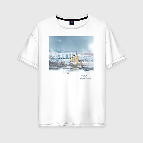Женская футболка оверсайз Стрелка, Нижний Новгород / Белый – фото 1