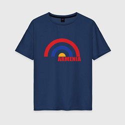 Футболка оверсайз женская Армения Armenia, цвет: тёмно-синий