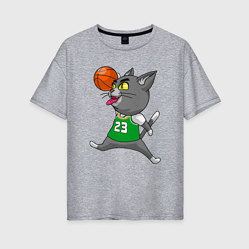 Женская футболка оверсайз Jordan Cat / Меланж – фото 1