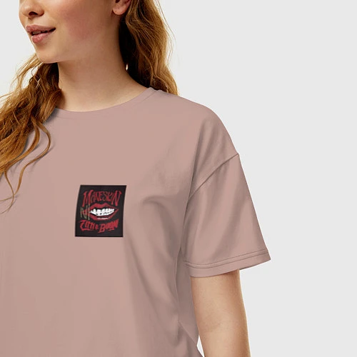 Женская футболка оверсайз Maneskin / Пыльно-розовый – фото 3