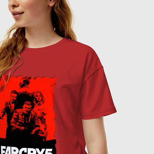 Женская футболка оверсайз FARCRY ФАРКРАЙ / Красный – фото 3