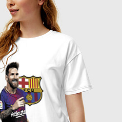 Футболка оверсайз женская Lionel Messi Barcelona Argentina, цвет: белый — фото 2