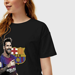 Футболка оверсайз женская Lionel Messi Barcelona Argentina, цвет: черный — фото 2