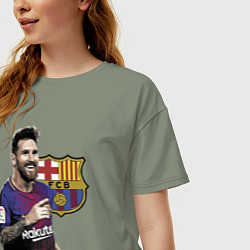 Футболка оверсайз женская Lionel Messi Barcelona Argentina, цвет: авокадо — фото 2