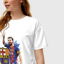 Футболка оверсайз женская Lionel Messi Barcelona Argentina!, цвет: белый — фото 2