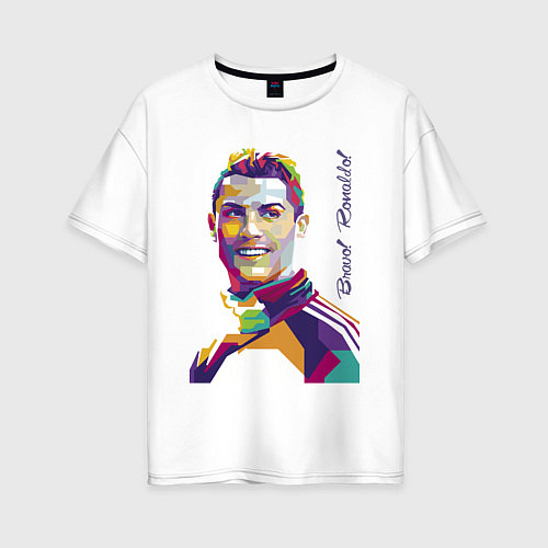Женская футболка оверсайз Bravo! Ronaldo! / Белый – фото 1