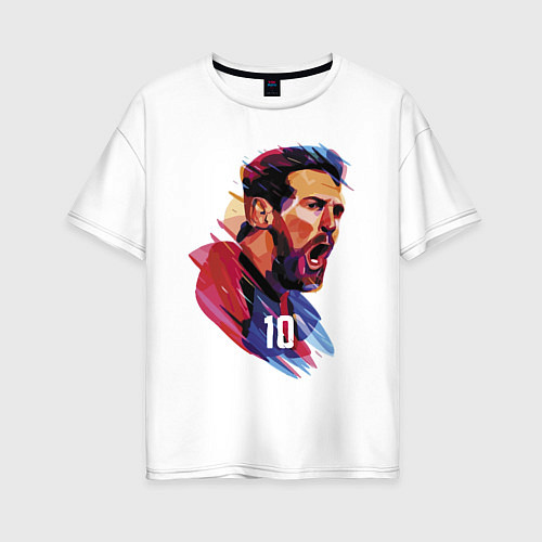Женская футболка оверсайз Lionel Messi Barcelona Argentina Football / Белый – фото 1