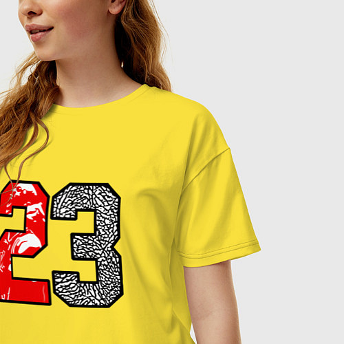 Женская футболка оверсайз 23 - Jordan / Желтый – фото 3