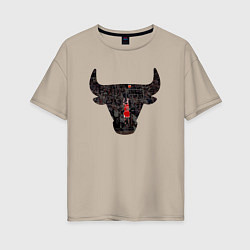 Футболка оверсайз женская Bulls - Jordan, цвет: миндальный