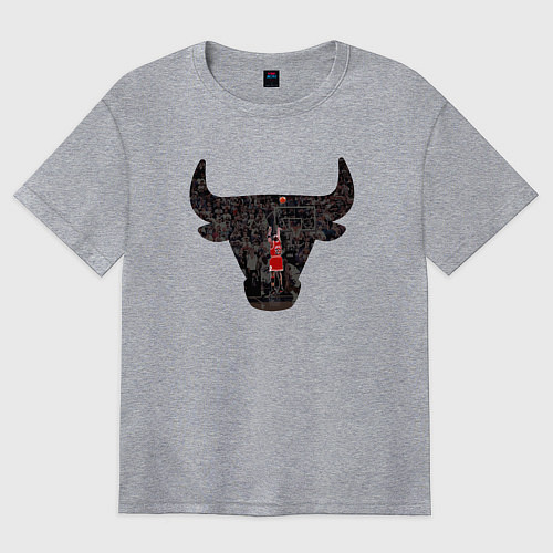 Женская футболка оверсайз Bulls - Jordan / Меланж – фото 1