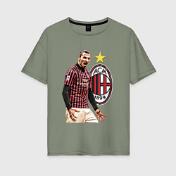 Женская футболка оверсайз Zlatan Ibrahimovic Milan Italy