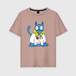 Женская футболка оверсайз Кот Врач Cat Doctor Trust me