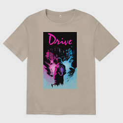 Футболка оверсайз женская DRIVE фильм, цвет: миндальный