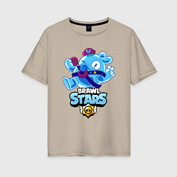 Футболка оверсайз женская SQUEAK BRAWL STARS СКВИК, цвет: миндальный