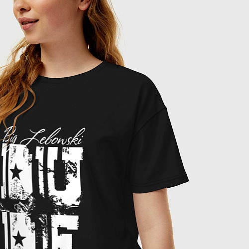 Женская футболка оверсайз Dude / Черный – фото 3