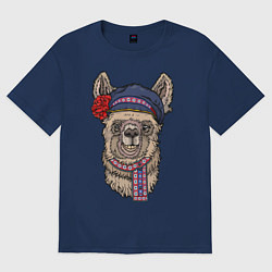 Женская футболка оверсайз Славянская лама