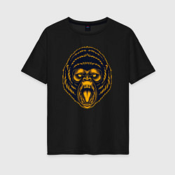 Женская футболка оверсайз Злая обезьяна
