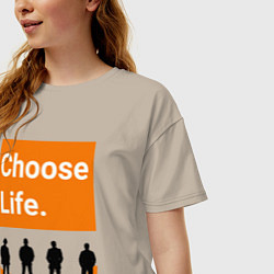 Футболка оверсайз женская Choose Life, цвет: миндальный — фото 2