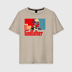 Женская футболка оверсайз Godfather logo