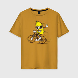 Женская футболка оверсайз Банан на велосипеде