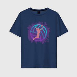 Женская футболка оверсайз Violet Volleyball
