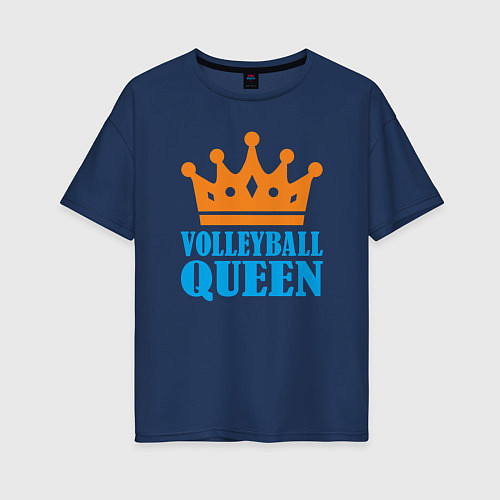 Женская футболка оверсайз Королева Волейбола / Тёмно-синий – фото 1