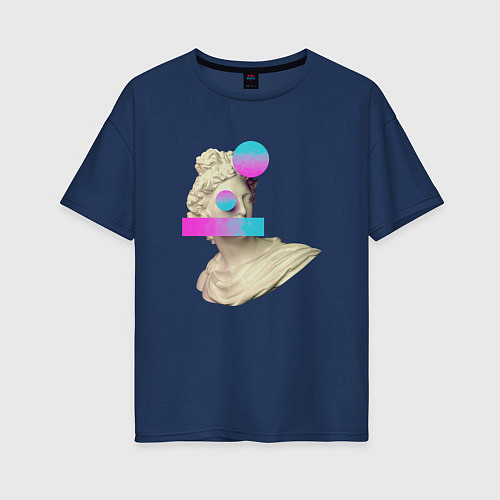 Женская футболка оверсайз Современный Мыслитель / Тёмно-синий – фото 1