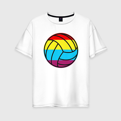 Женская футболка оверсайз Color Ball / Белый – фото 1