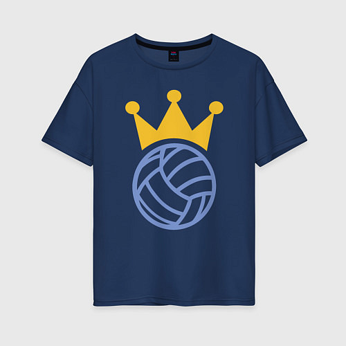 Женская футболка оверсайз Volleyball King / Тёмно-синий – фото 1