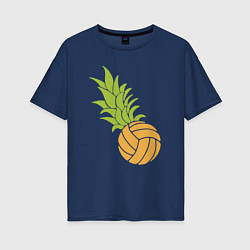 Женская футболка оверсайз Волейбольный ананас