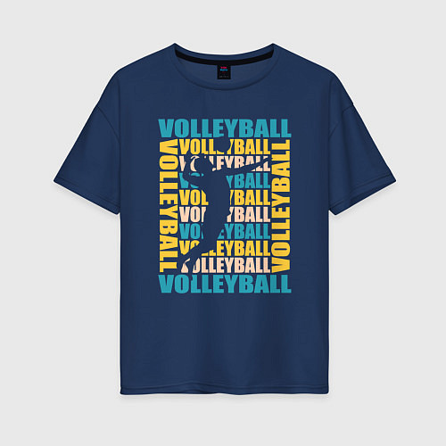 Женская футболка оверсайз Волейбол / Тёмно-синий – фото 1