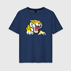 Футболка оверсайз женская Тигр, цвет: тёмно-синий