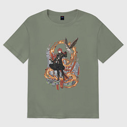 Футболка оверсайз женская Дилюк в деле, цвет: авокадо