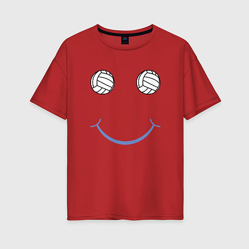 Женская футболка оверсайз Volleyball Smile / Красный – фото 1