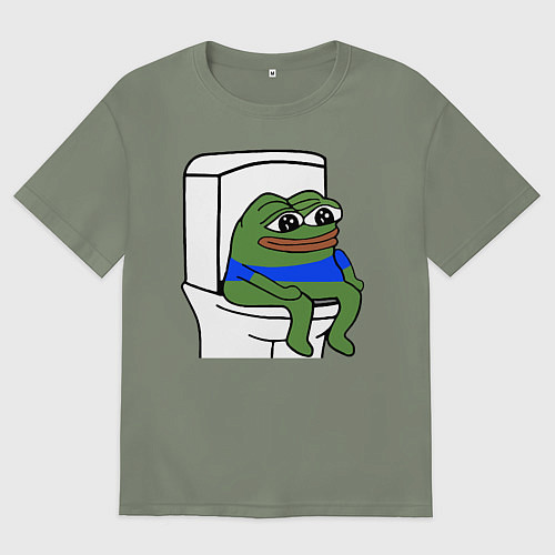 Женская футболка оверсайз Лягушонок пепе / Авокадо – фото 1