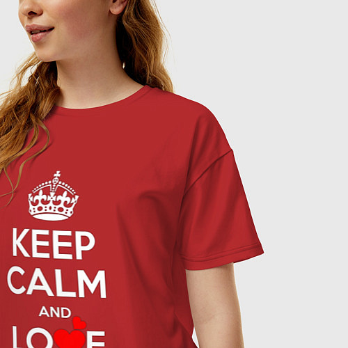 Женская футболка оверсайз Будь спок и люби Глеба / Красный – фото 3