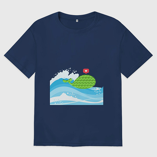 Женская футболка оверсайз Simple Dimple Pop it / Тёмно-синий – фото 1