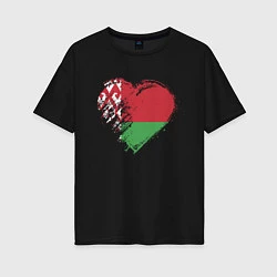 Женская футболка оверсайз Сердце Беларуси