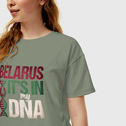 Футболка оверсайз женская ДНК - Беларусь, цвет: авокадо — фото 2