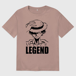 Футболка оверсайз женская Луффи Легенда One Piece, цвет: пыльно-розовый