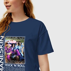Футболка оверсайз женская RocknRoll Never Dies, цвет: тёмно-синий — фото 2