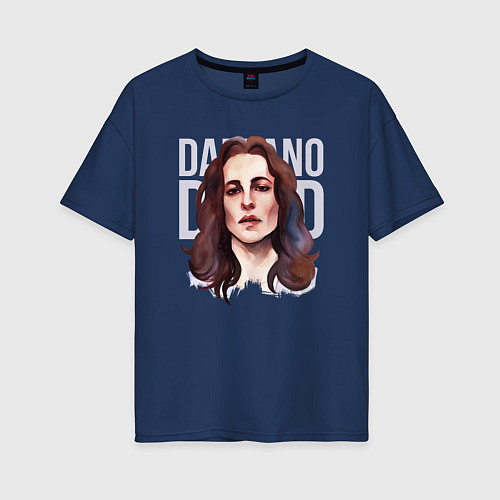 Женская футболка оверсайз Damiano David / Тёмно-синий – фото 1