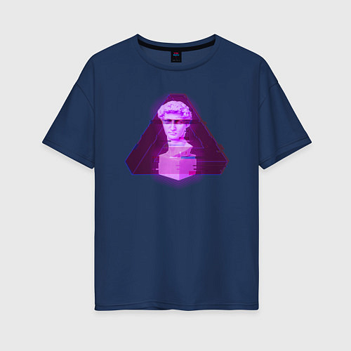 Женская футболка оверсайз Античный киберпанк / Тёмно-синий – фото 1