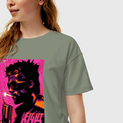 Футболка оверсайз женская Тайлер Дёрден, Бойцовский клуб, цвет: авокадо — фото 2