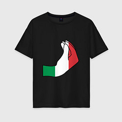 Футболка оверсайз женская Италия, цвет: черный