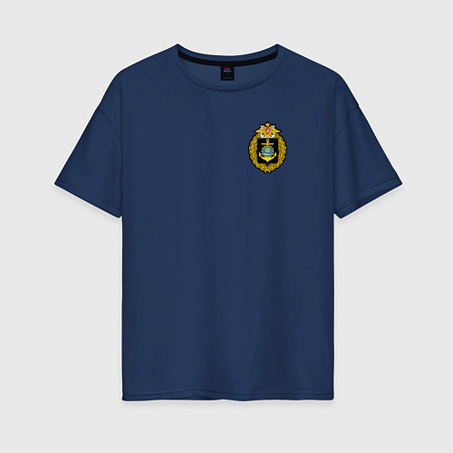 Женская футболка оверсайз Каспийская флотилия ВМФ России / Тёмно-синий – фото 1