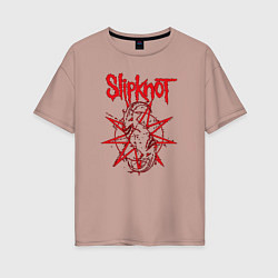 Футболка оверсайз женская Slipknot Slip Goats Art, цвет: пыльно-розовый