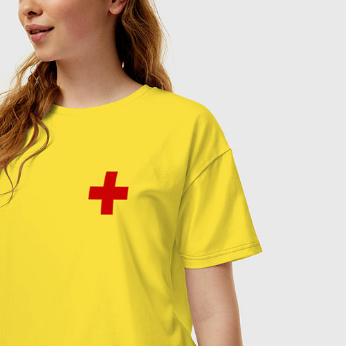 Женская футболка оверсайз Hospital BIG / Желтый – фото 3