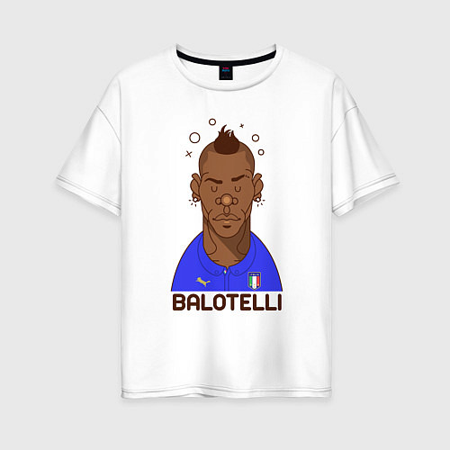 Женская футболка оверсайз Balotelli / Белый – фото 1