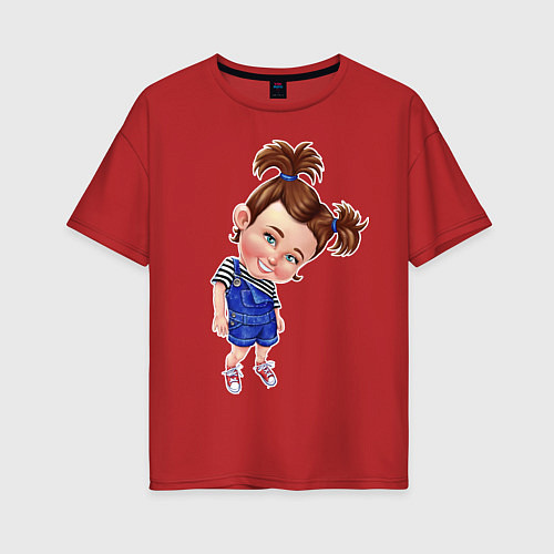 Женская футболка оверсайз Кокетка / Красный – фото 1